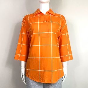 AKRIS PUNTO windowpane kimono sleeve blouse